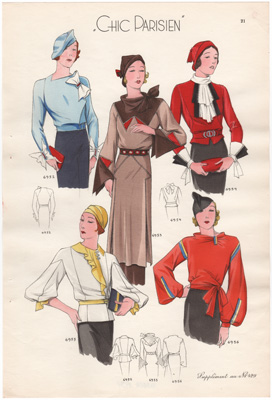 chic parisien fashion illustration 1934